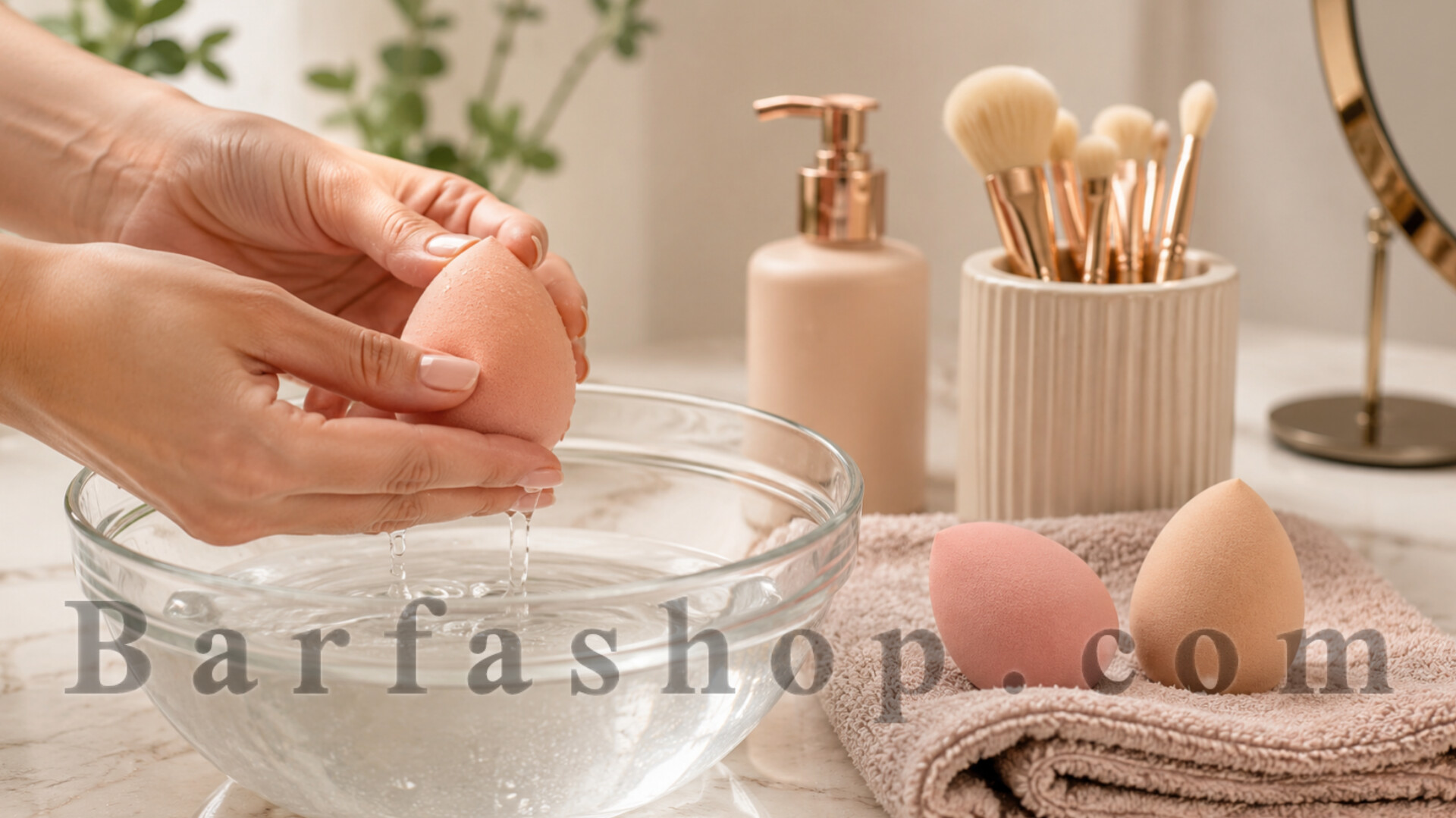 روش صحیح مرطوب کردن اسفنج آرایشی