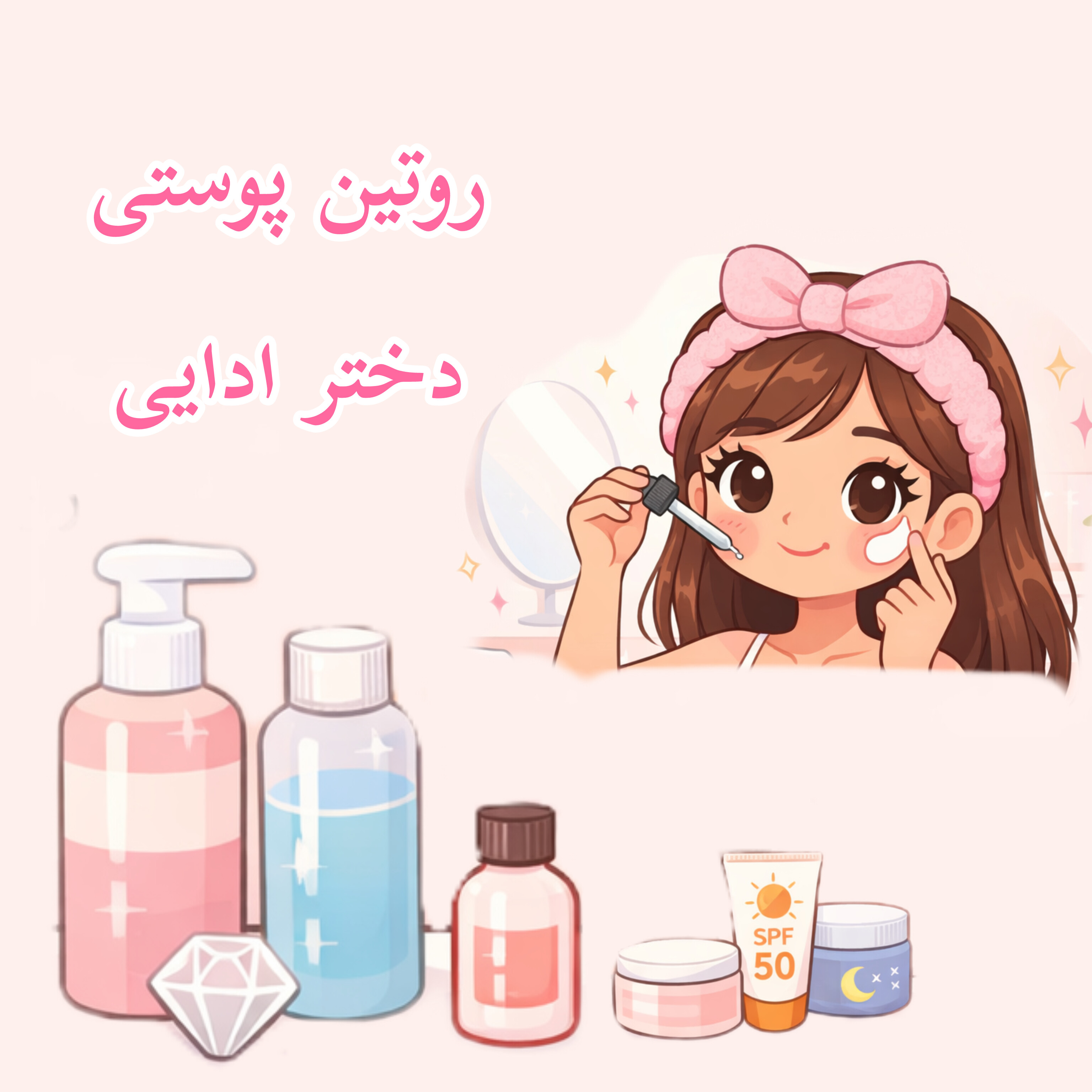 روتین پوستی دختر ادایی